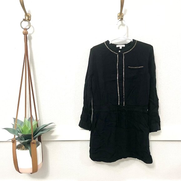 Chloe Girls Mini Me Black Beaded Runway Long Sleeve Dress Size 8 - Picture 1 of 7